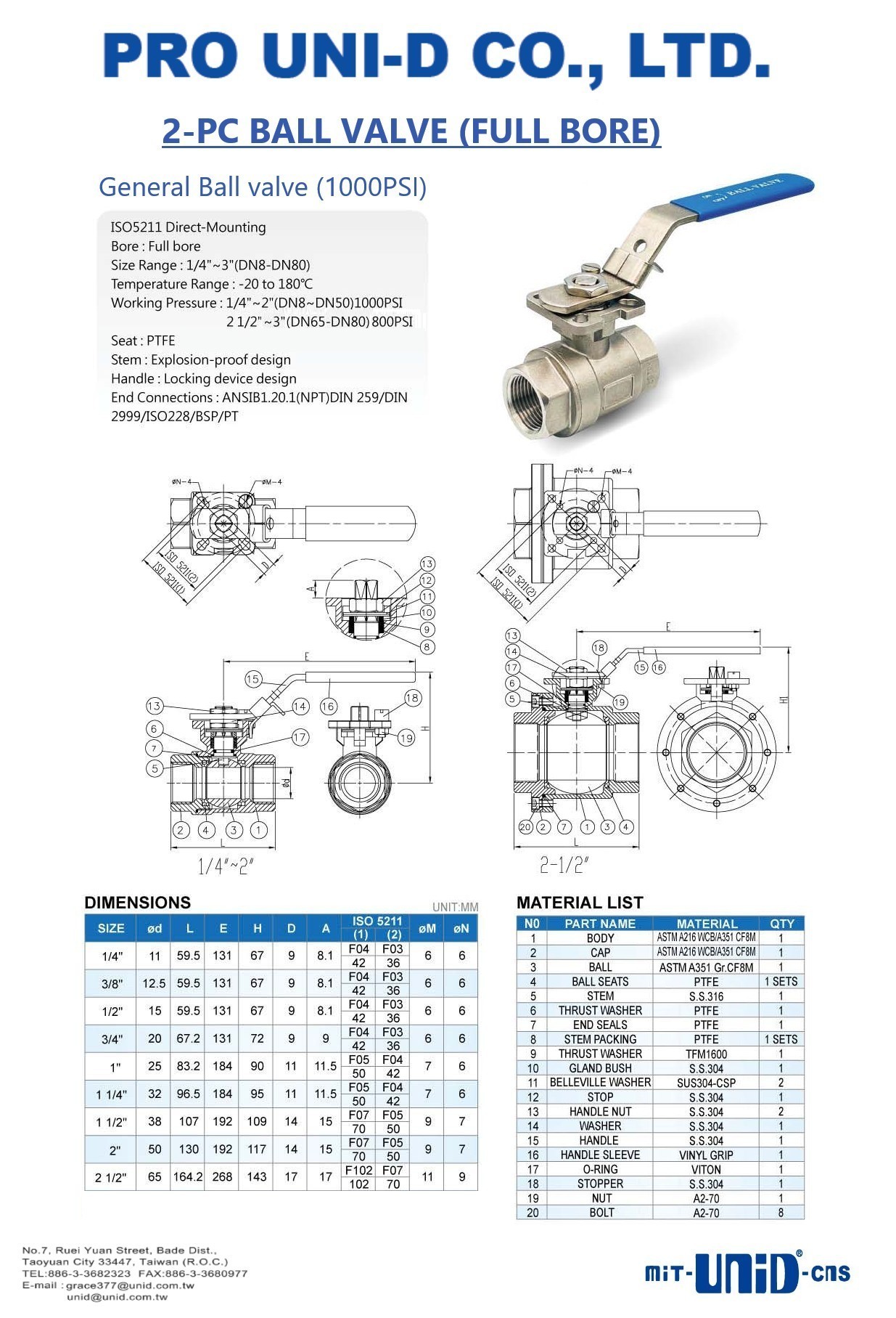2PC ball valve