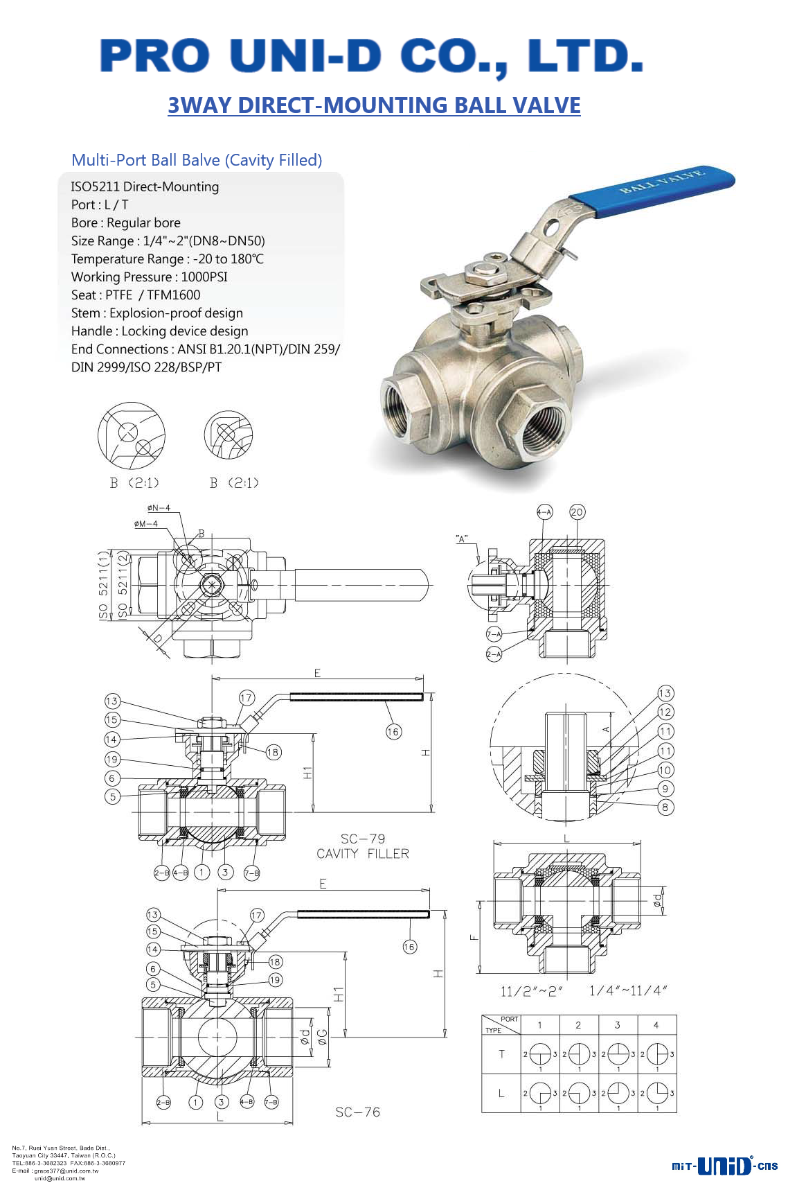 3-WAY BALL VALVE