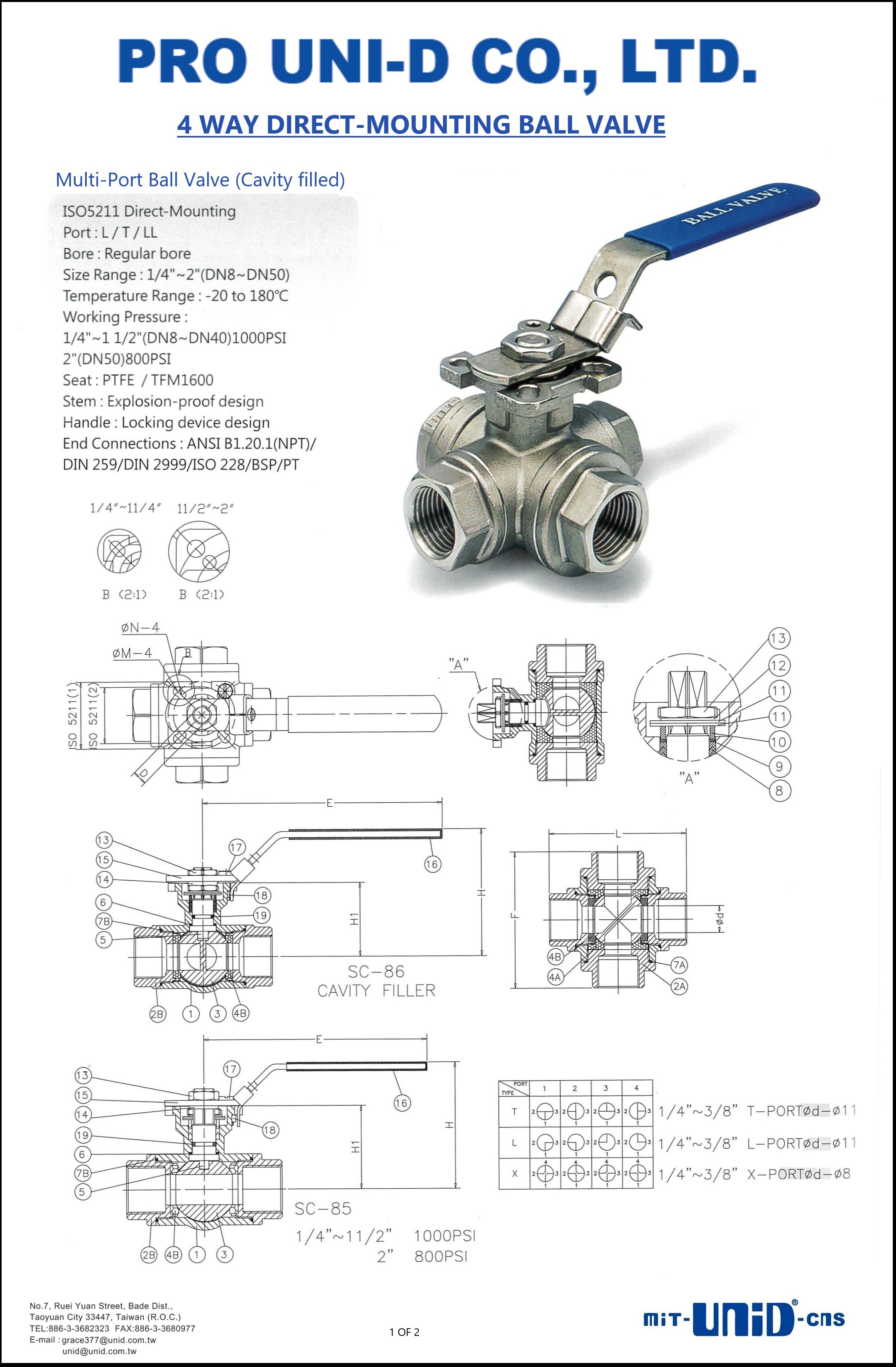 4-WAY BALL VALVE
